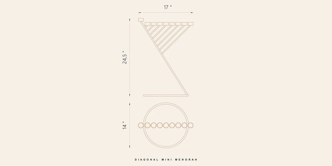 Diagonal Menorah mini | Black