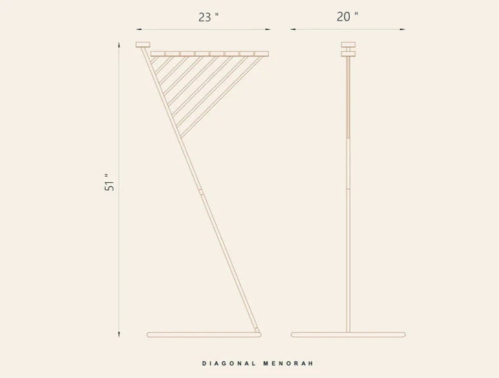 Diagonal Menorah | Black
