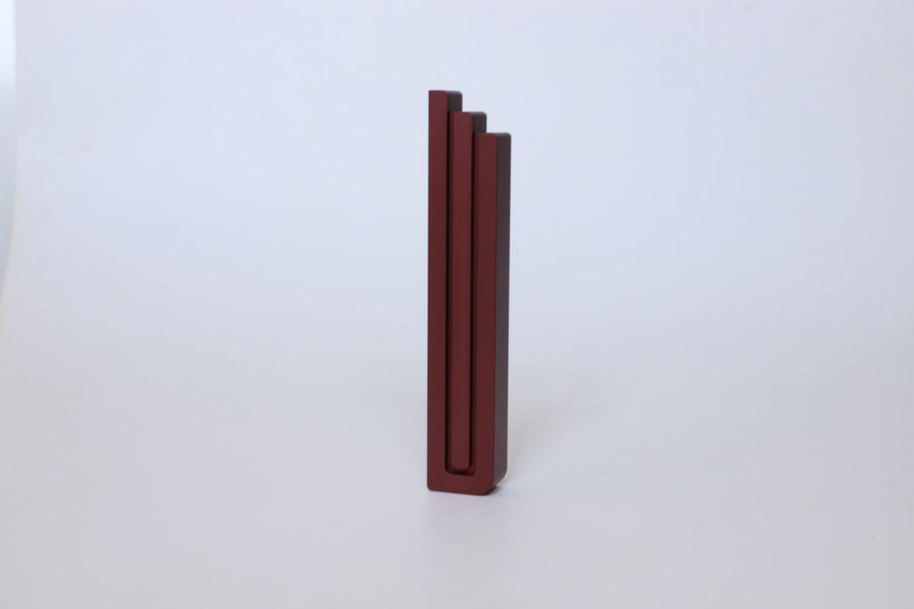 David Terracotta Lines Aluminum Mezuzah