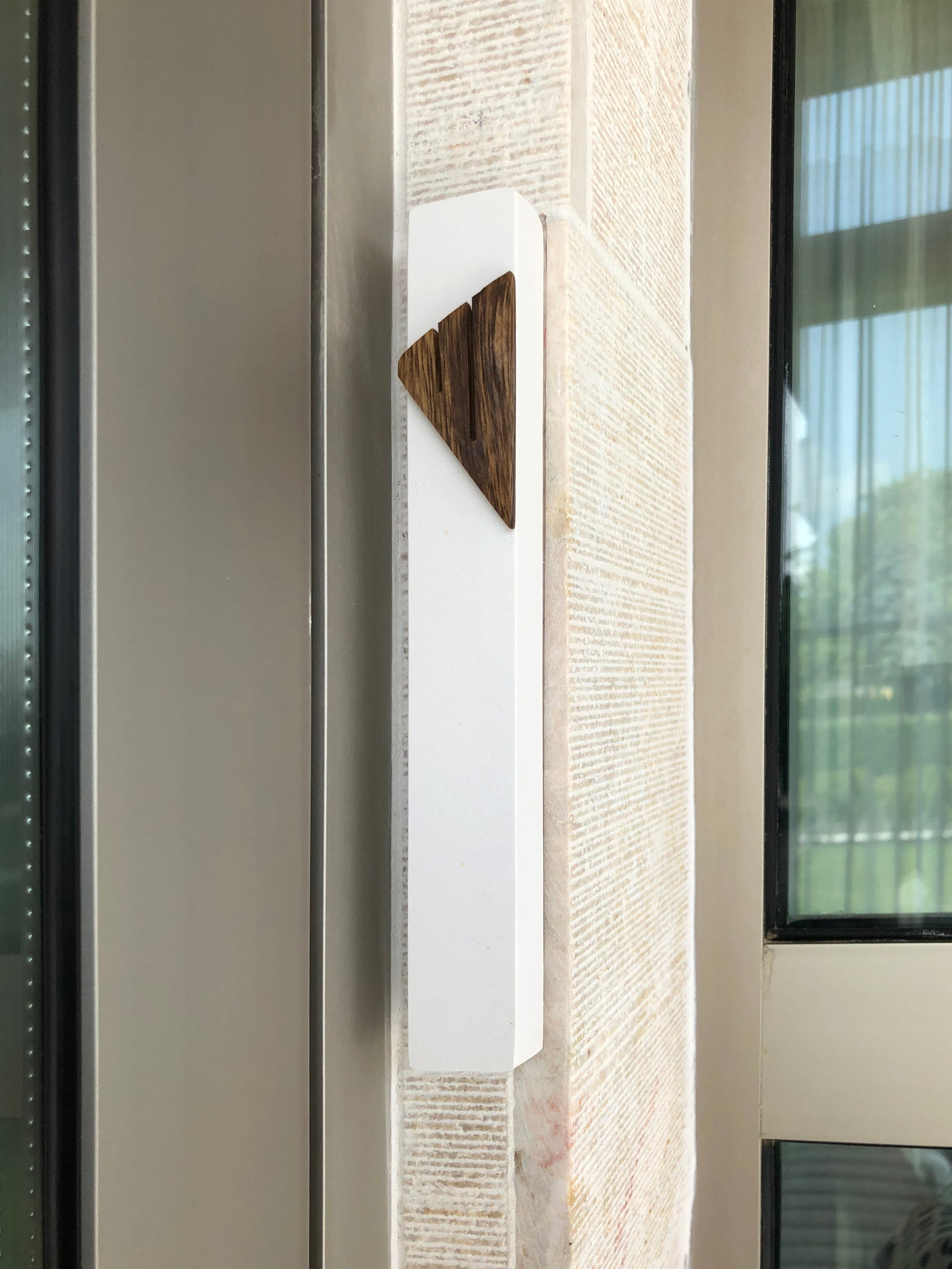 Cream White Mezuzah | Wood Shin