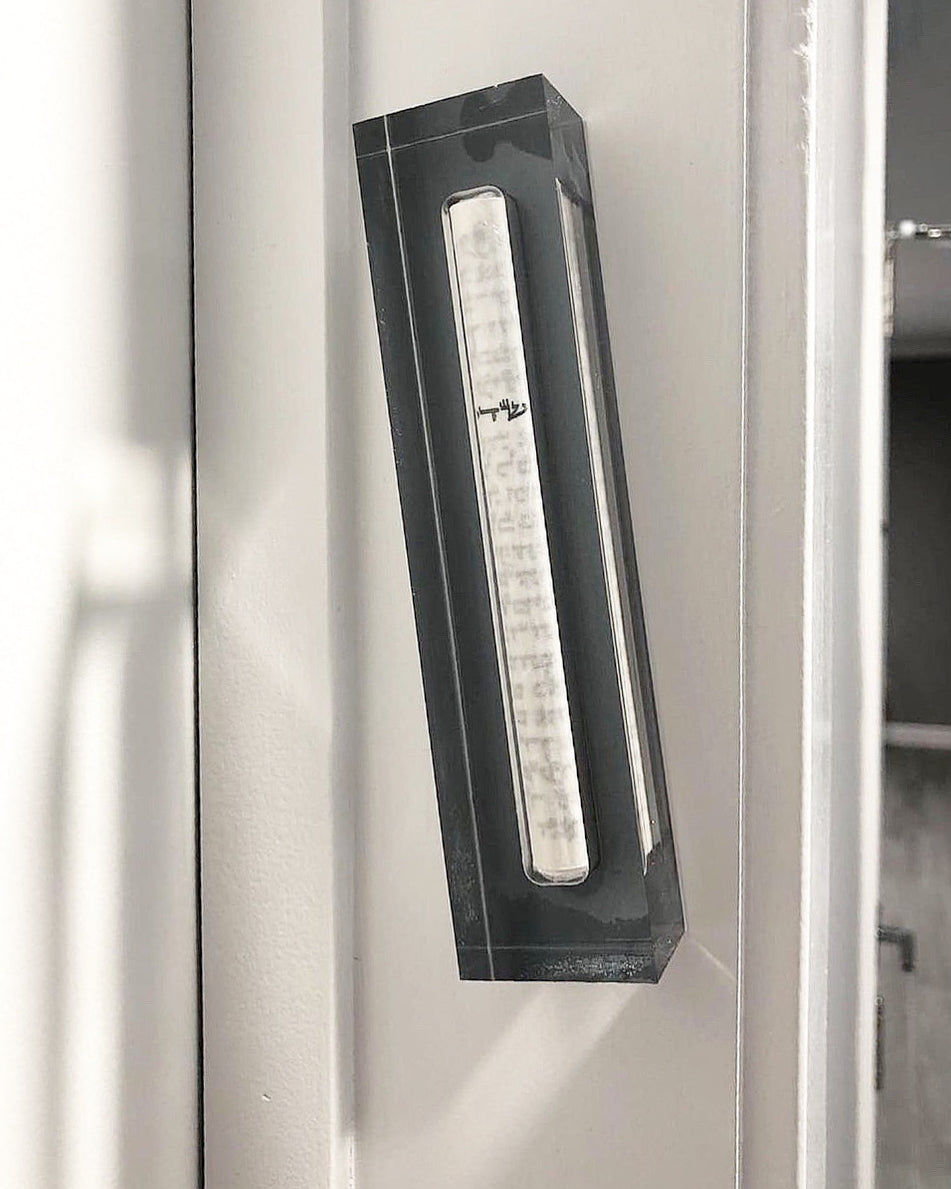 Lucite Mezuzah Black