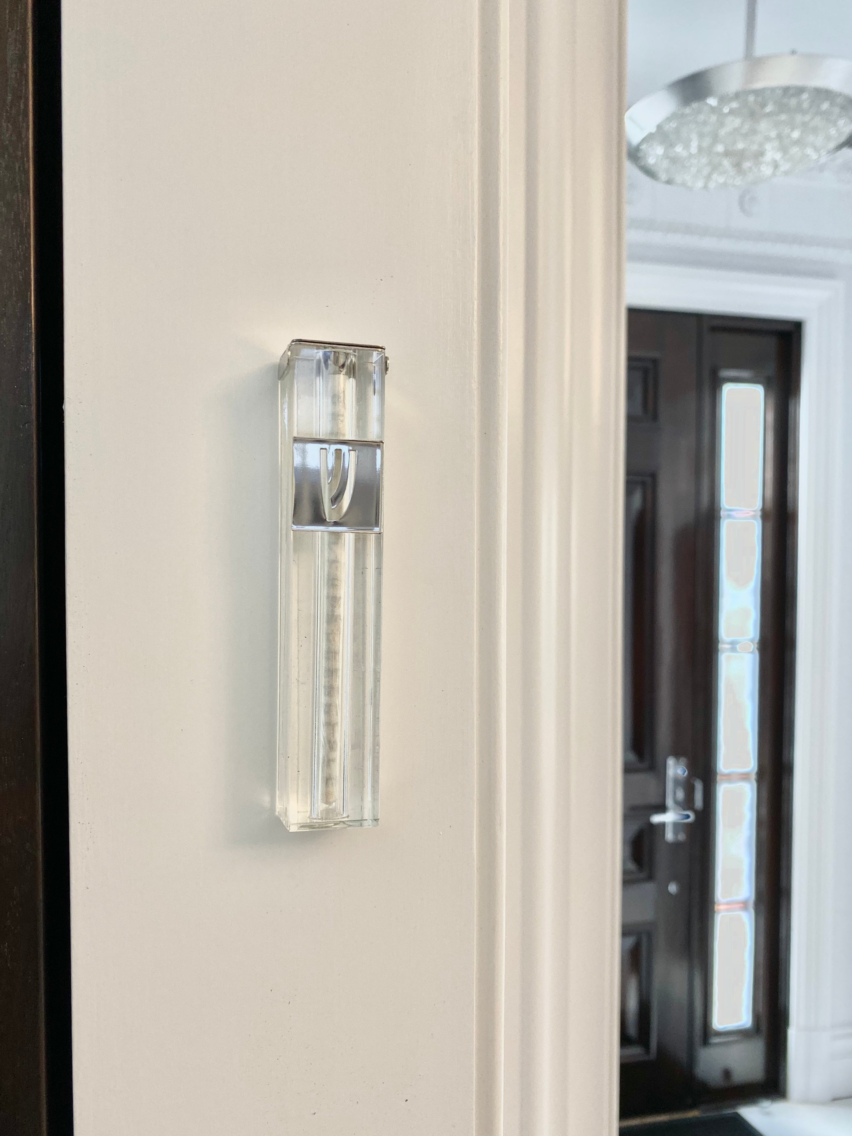Crystal Mezuzah Silver