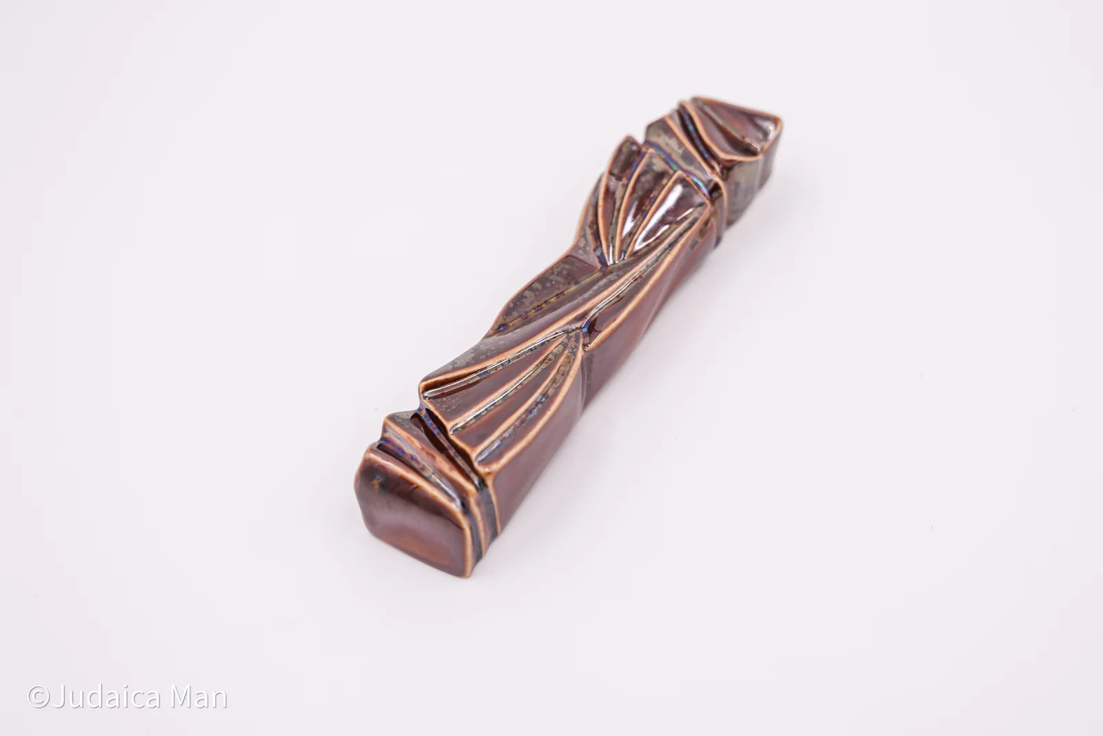 Ceramic mezuzah case "Sun Shin" Brown