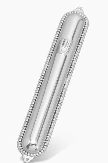 Pearl Trimmed Mezuzah Sterling Silver