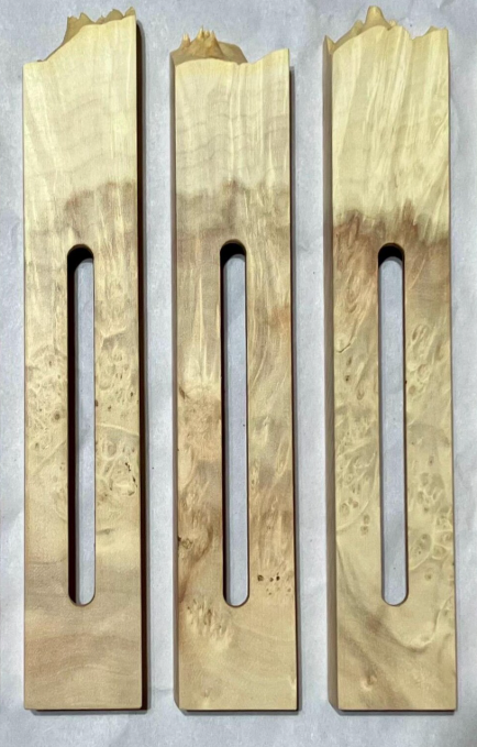 Handmade Modern Unique Wood Mezuzah Case with Viewing Window - Maple Burl - Fits Tall Klaf/Scroll up to size 12 cm (5 inches)