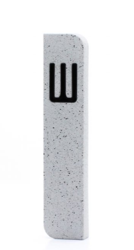 Rounded concrete mezuzah house, handmade – rustic model