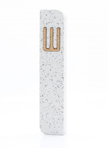 Rounded concrete mezuzah house, handmade – rustic model