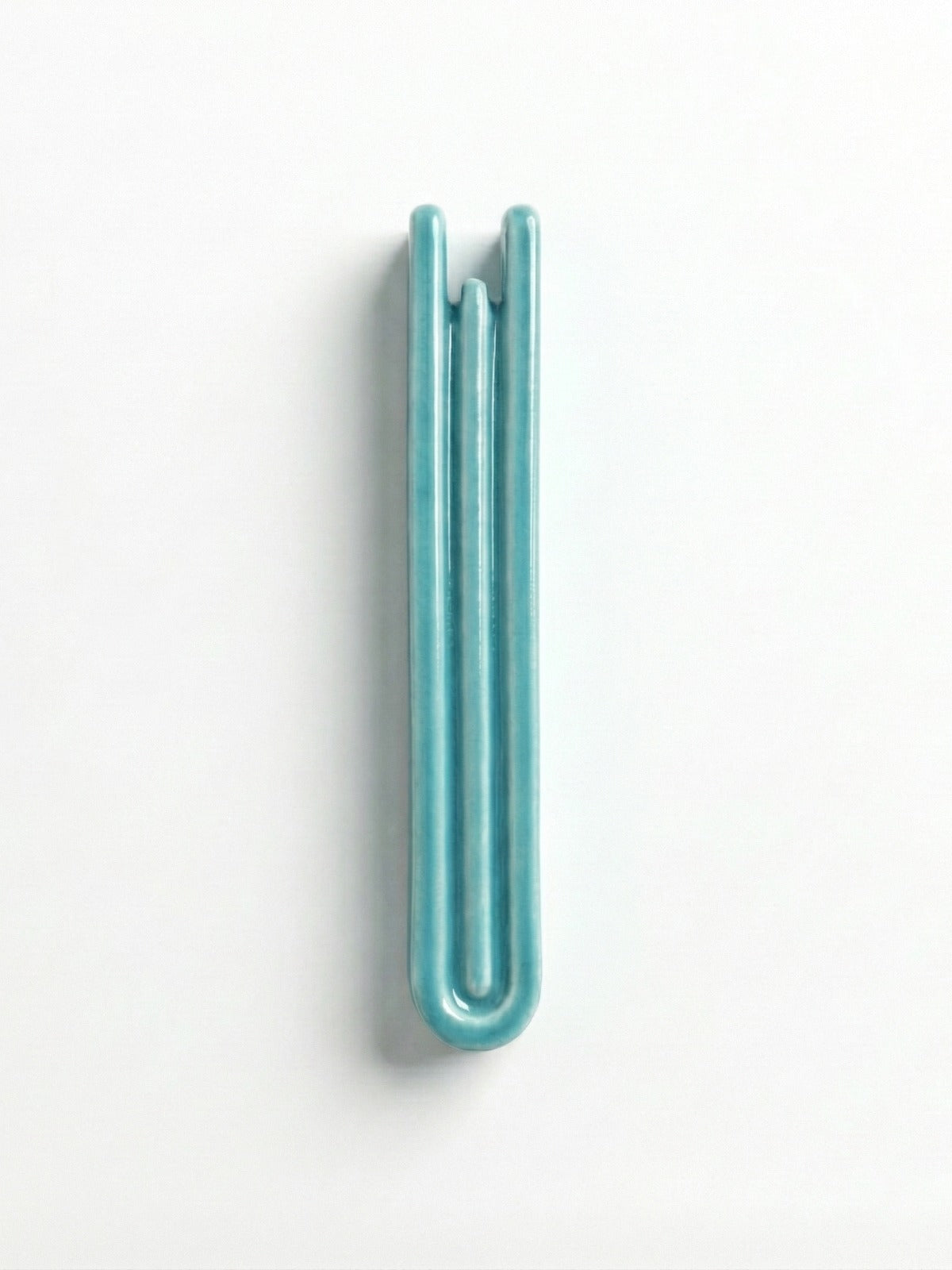 Deep Teal Glazed Ceramic Mezuzah