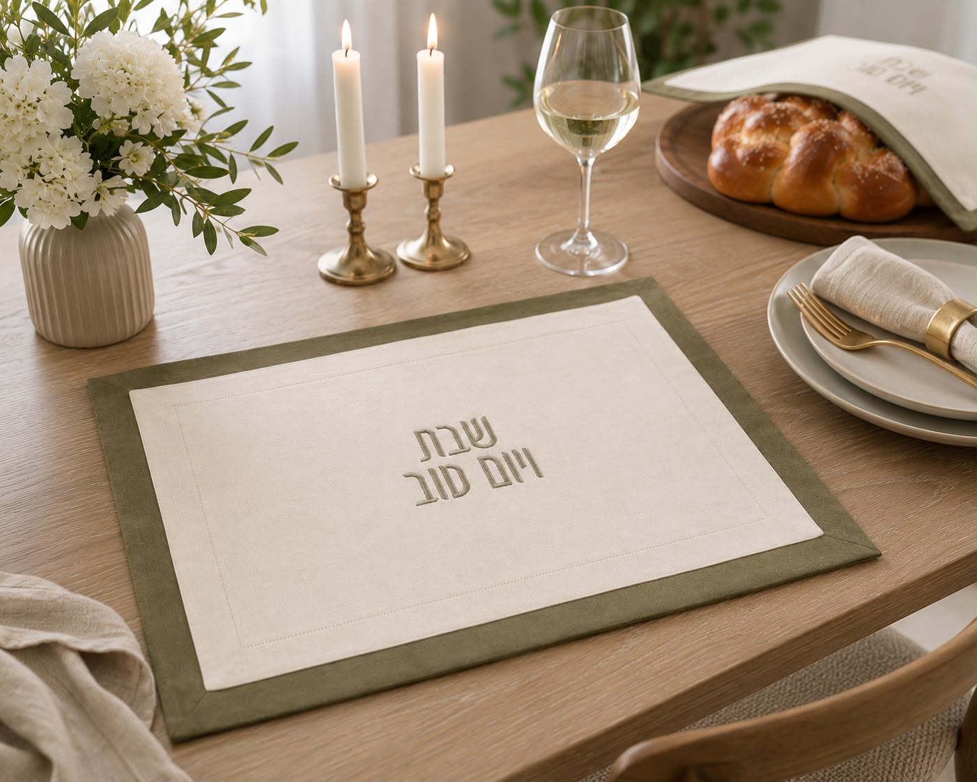 Challah Cover Olive Green