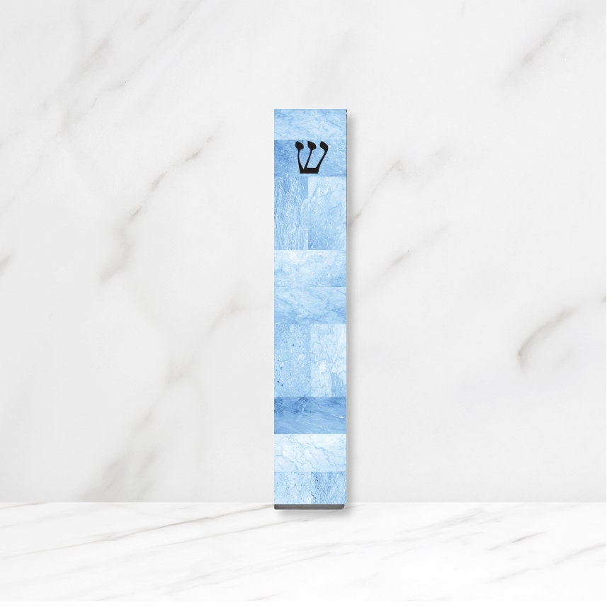 Personalized Shade of Blue Mezuzah - With or without name