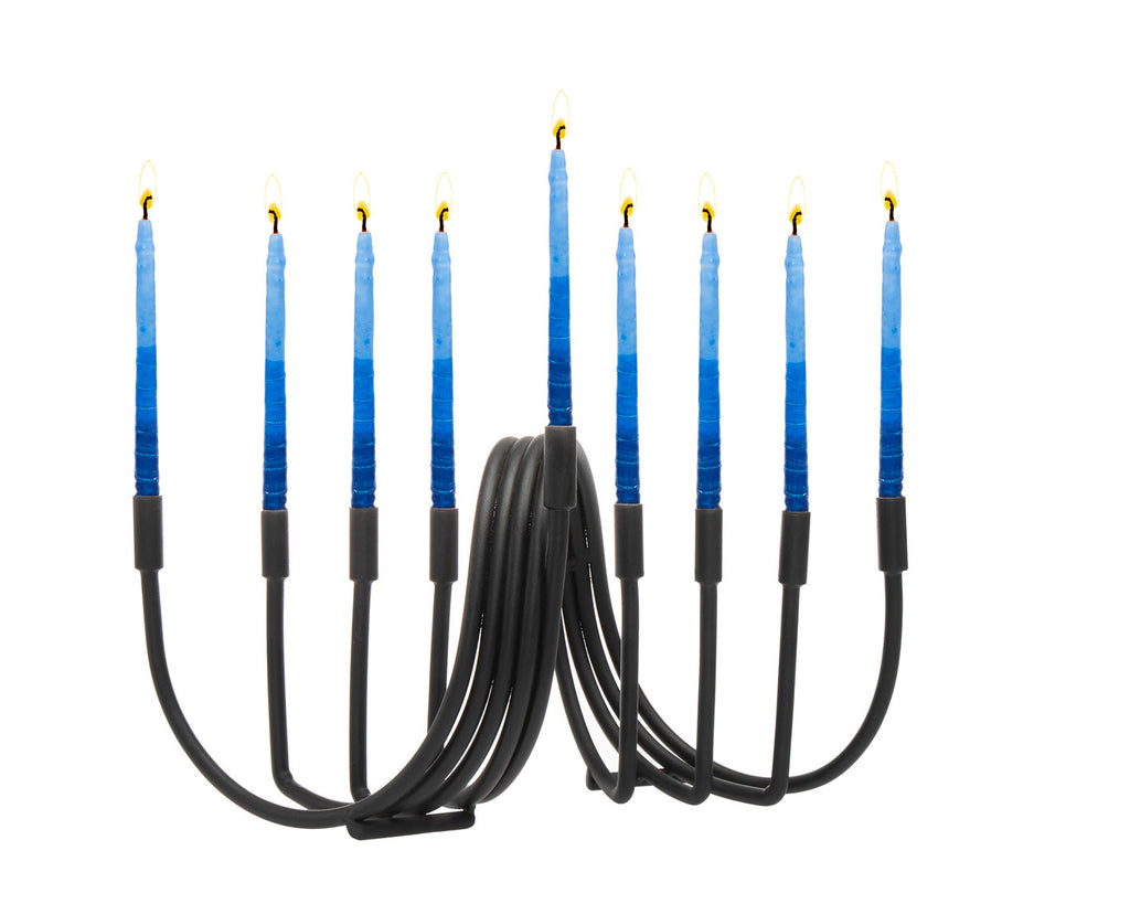 Black Swirl Menorah