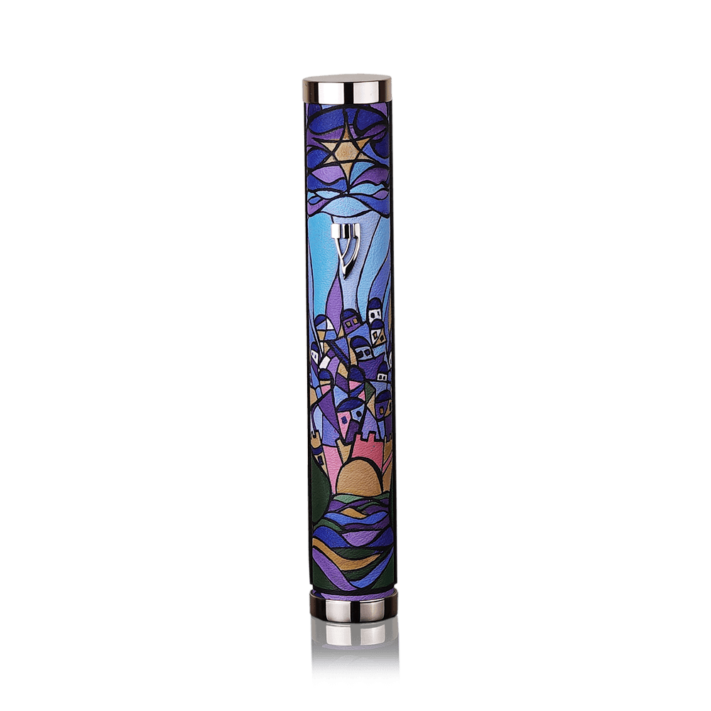 Case for Mezuzah Art Collection “Jerusalem” Stained Glass Israel Art Collection