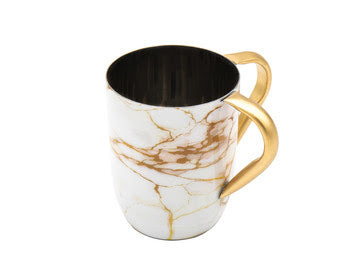 White Gold Marble Washcup