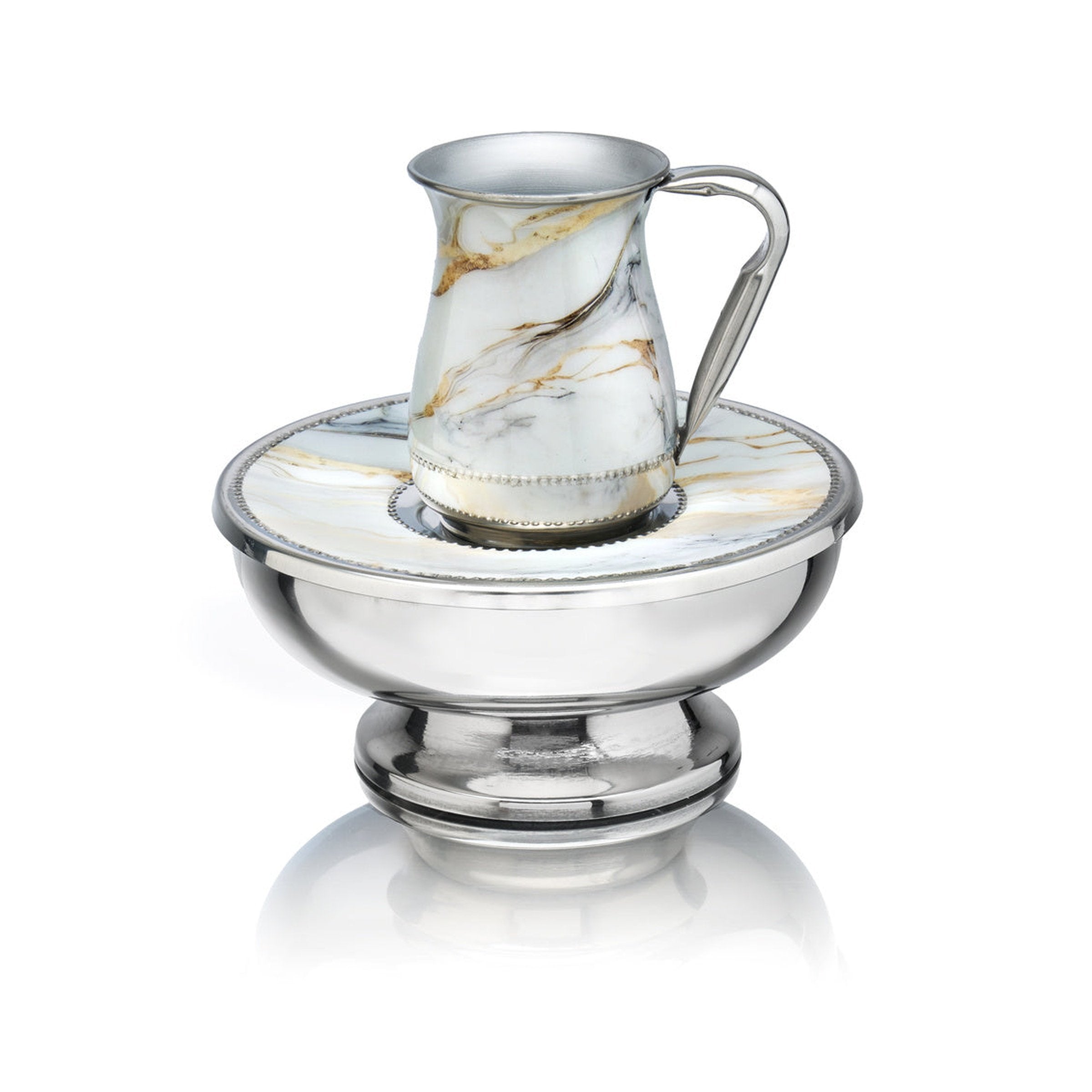 Abstract White & Gold Mayim Achronim Set