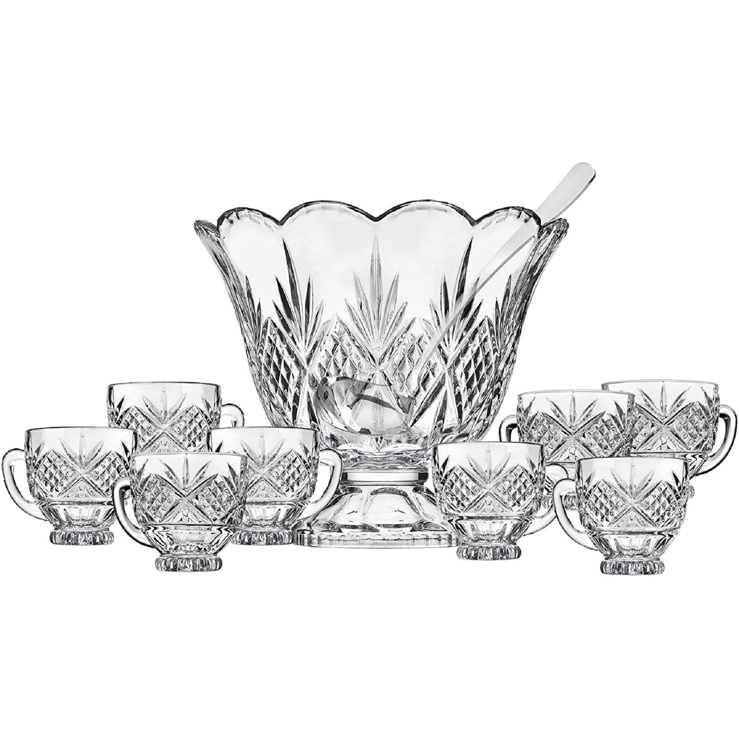Dublin Crystal Scalloped 10 Piece Punch Set