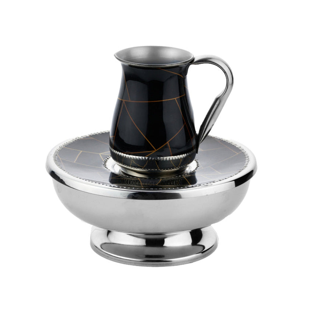 Abstract Lines Black & Gold Mayim Achronim Set