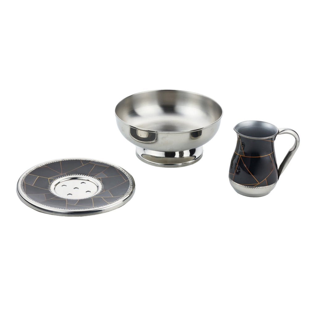 Abstract Lines Black & Gold Mayim Achronim Set