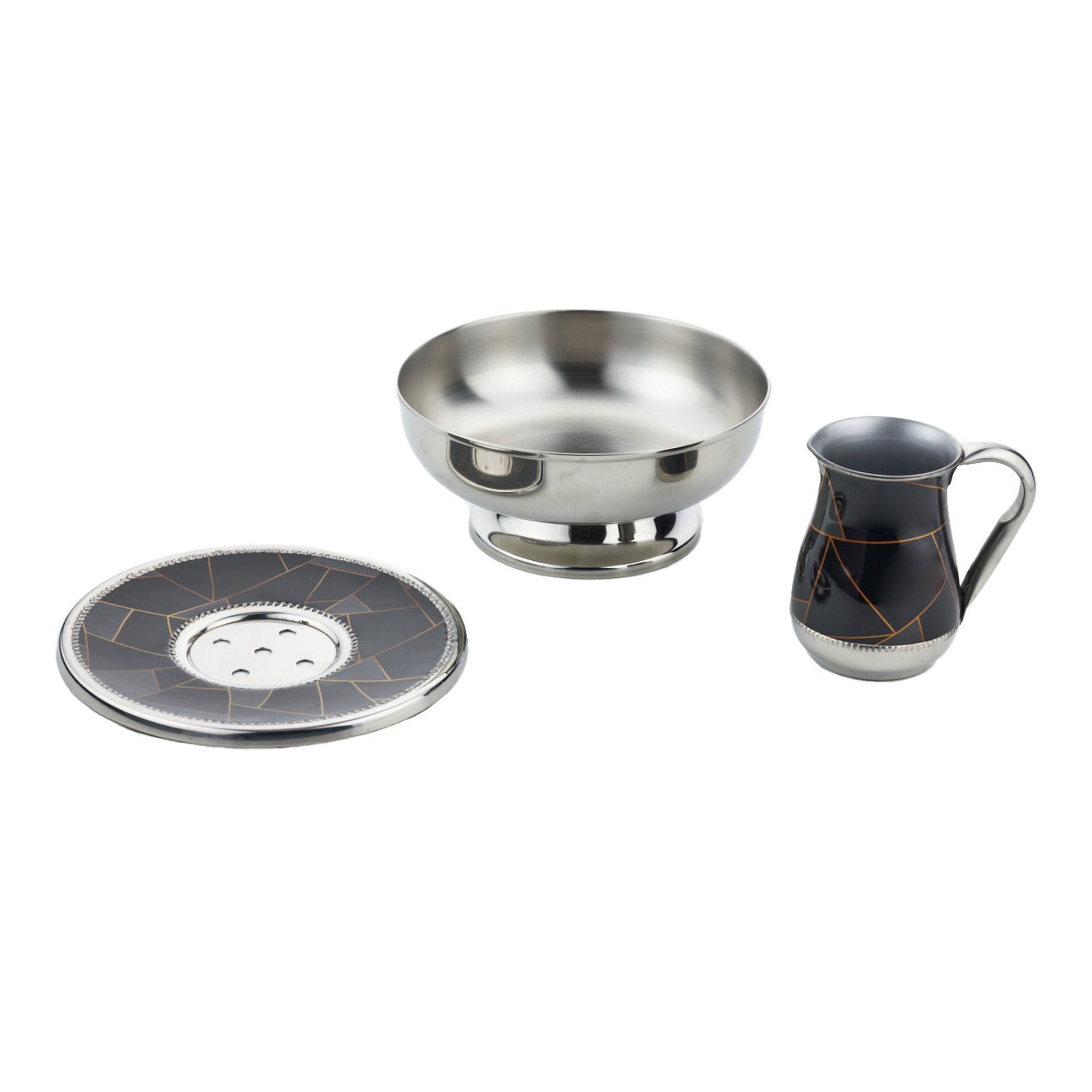 Abstract Lines Black & Gold Mayim Achronim Set