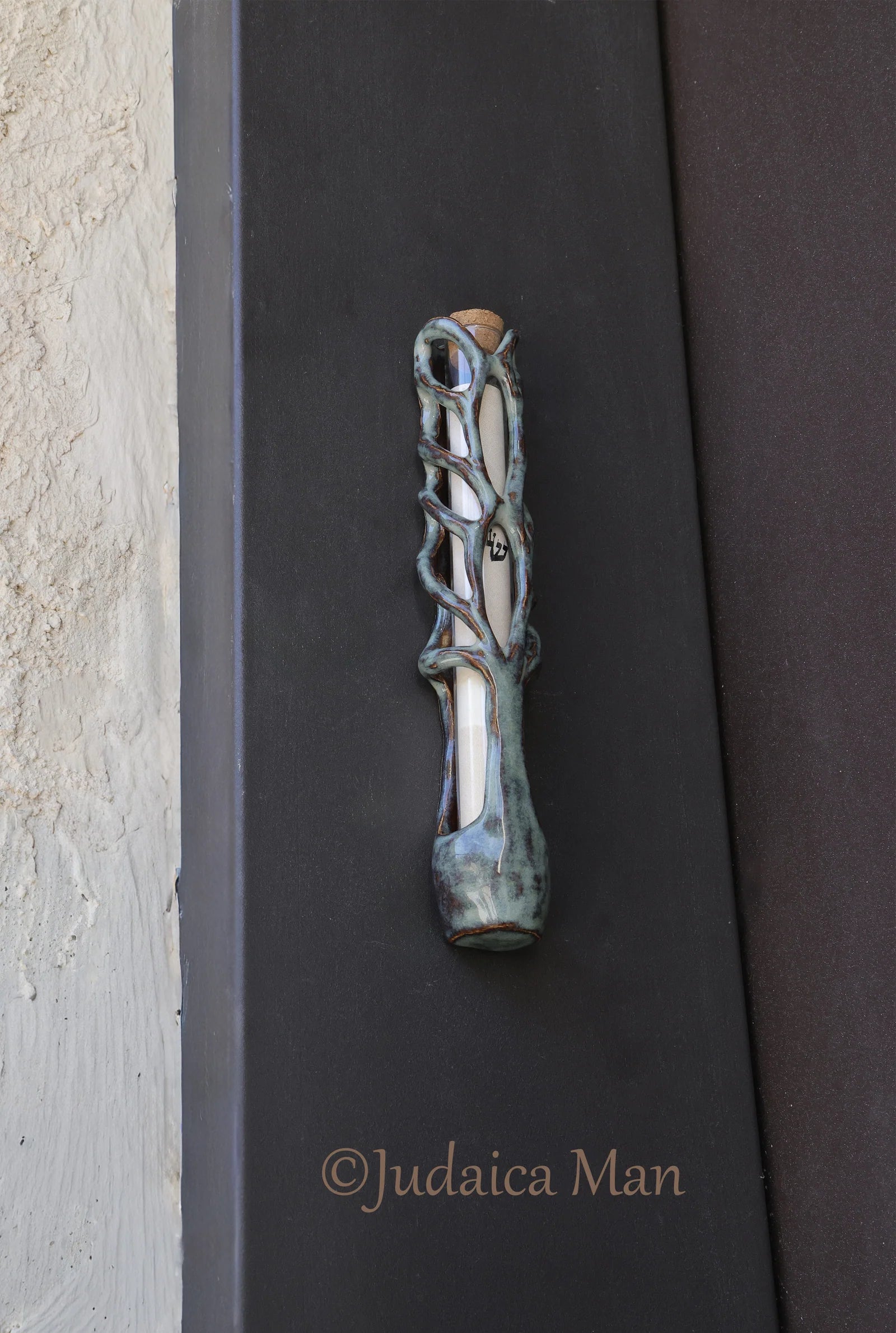 Ceramic mezuzah "Tree of life" unique piece handmade