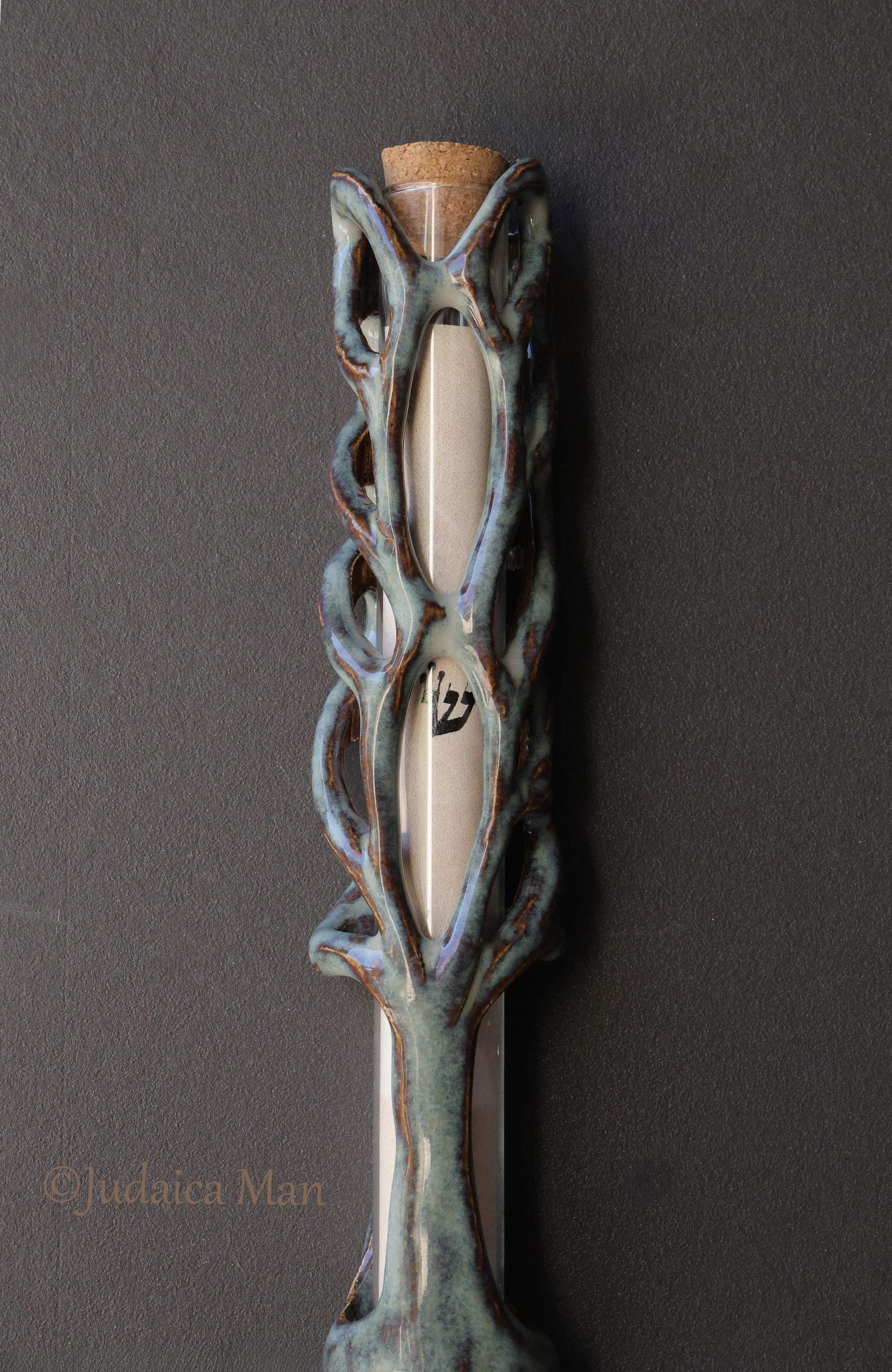 Ceramic mezuzah "Tree of life" unique piece handmade