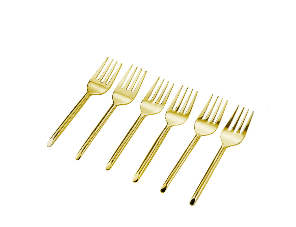 Egg Holder wth Set of 6 Forks Gold
