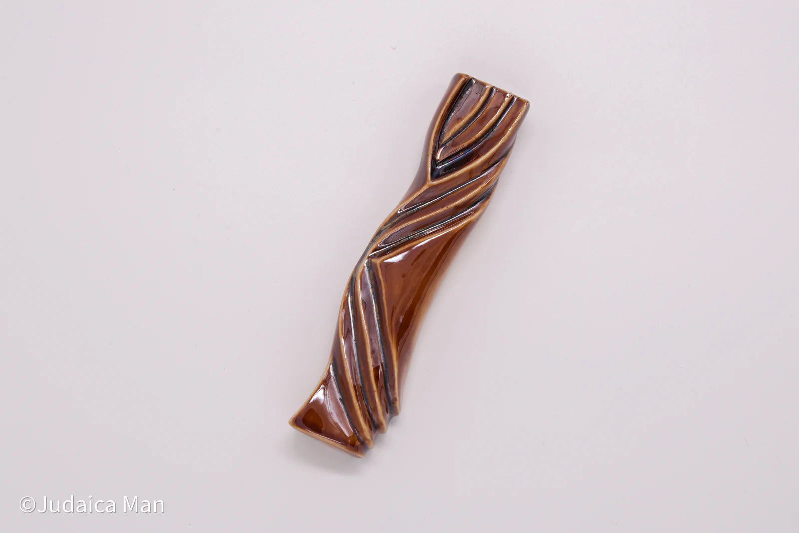 Ceramic mezuzah case "Kalah- Bride" brown color