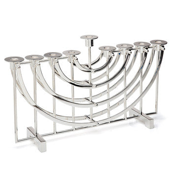 Nickel Menorah with Adjustable Cups by Ricci