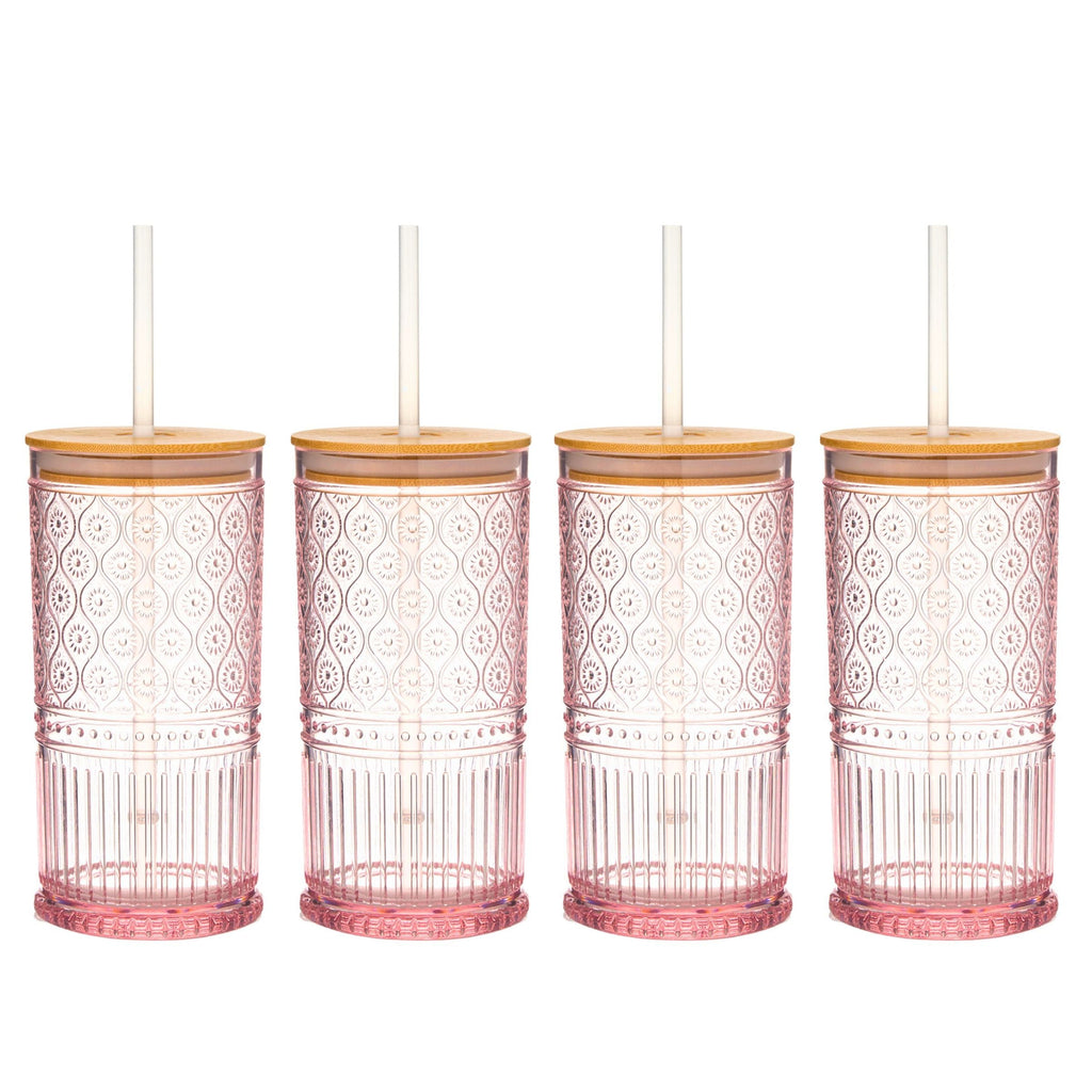 Claro Acrylic Pink Sippy Cup, Set of 4