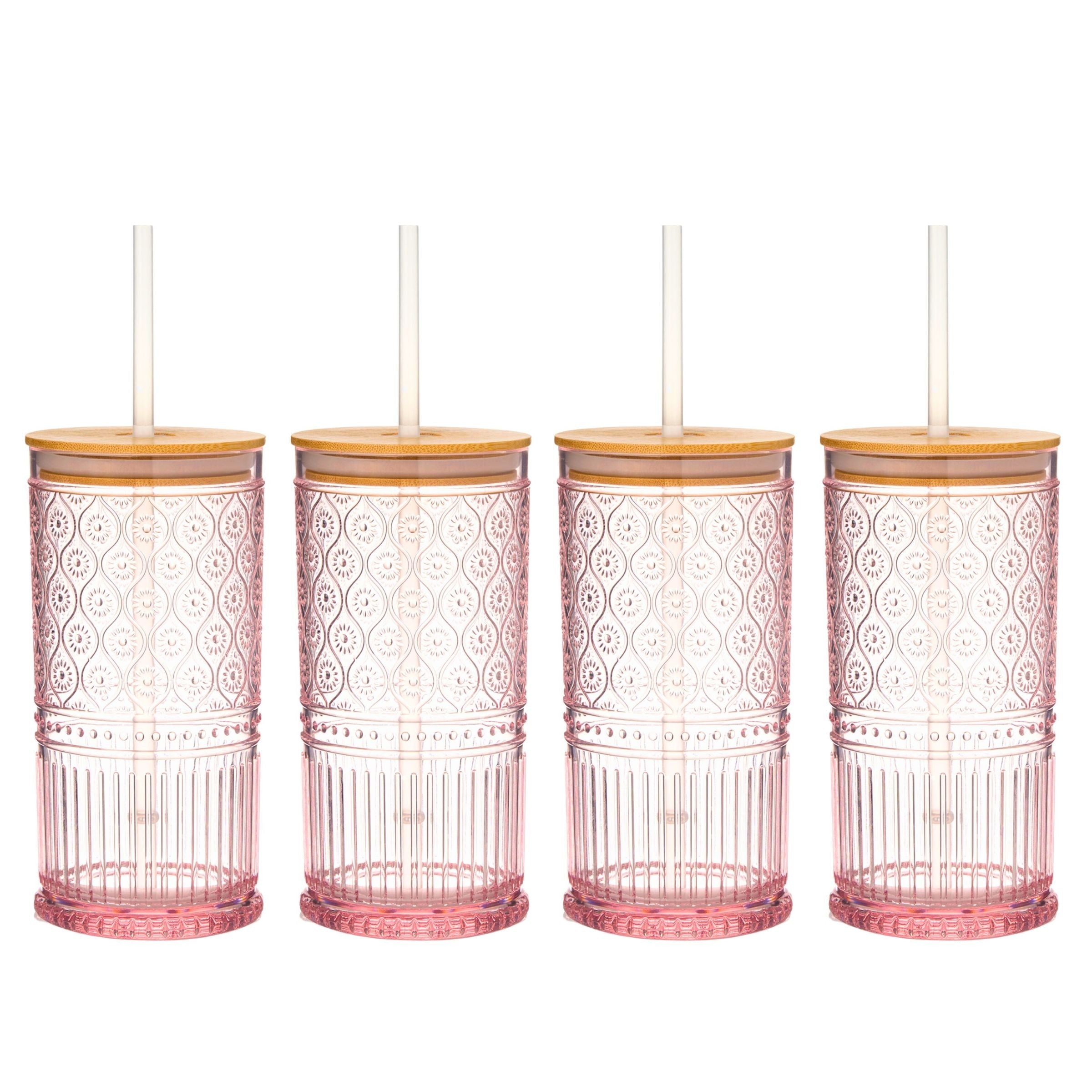 Claro Acrylic Pink Sippy Cup, Set of 4
