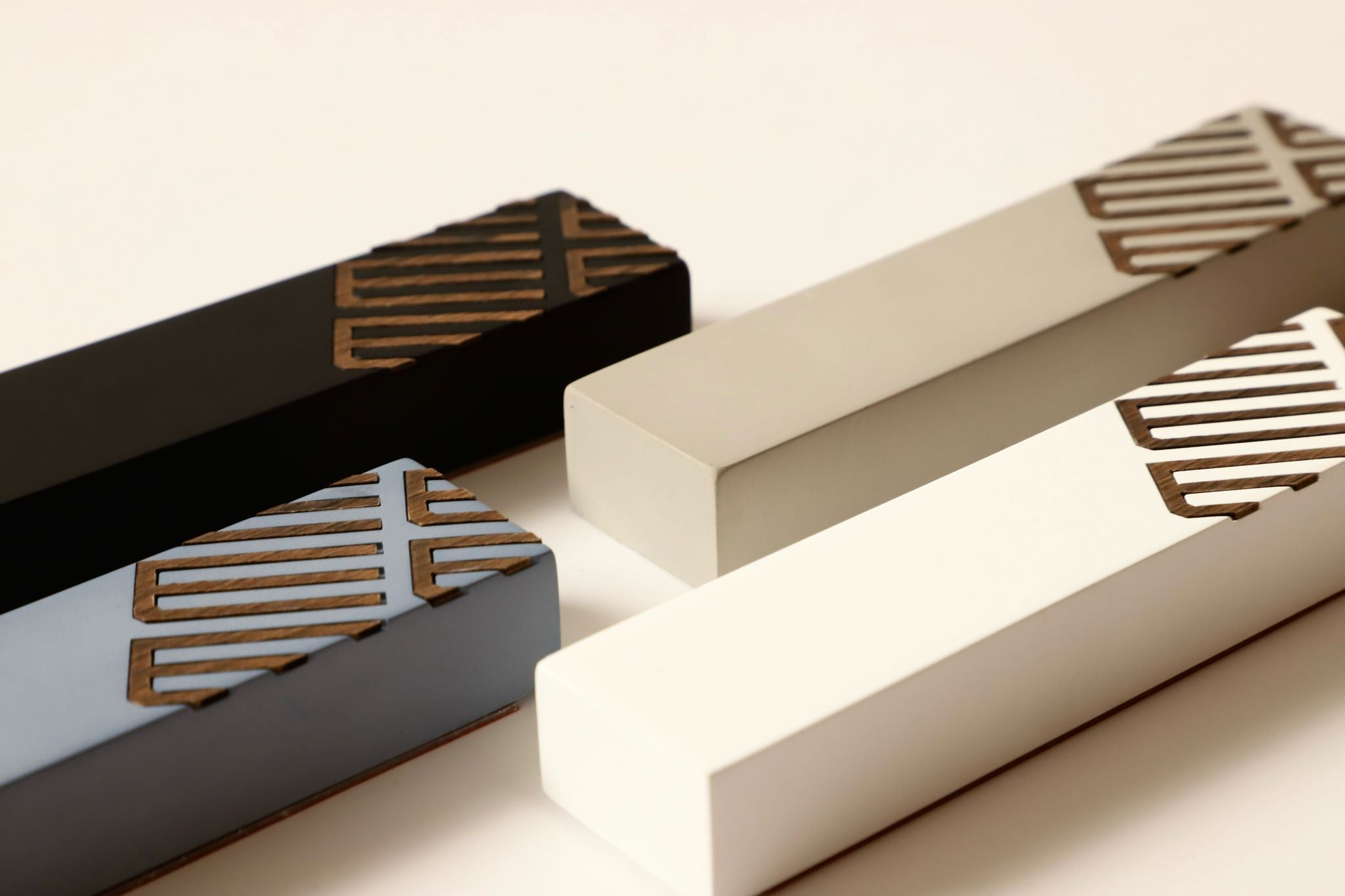 Dark Grey CONCRETE AND WOOD MEZUZAH- DIAGONAL SHIN