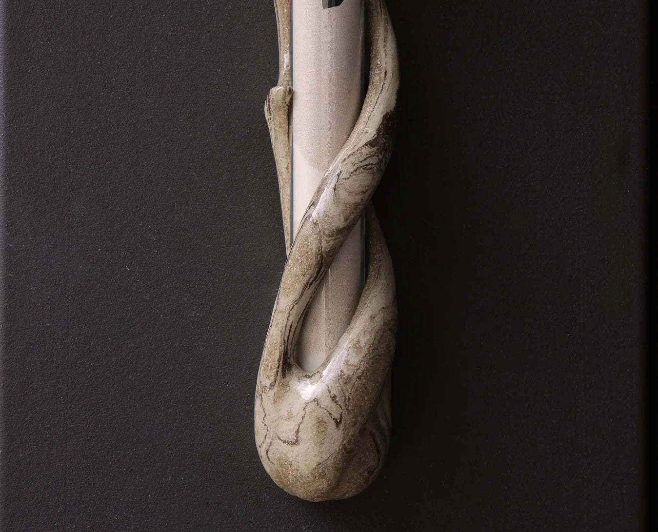 Ceramic mezuzah case "Tree of life"with glass tube