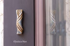 Ceramic mezuzah case "Kalah- Bride" blue brown color