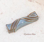 Ceramic mezuzah case "Kalah- Bride" blue brown color