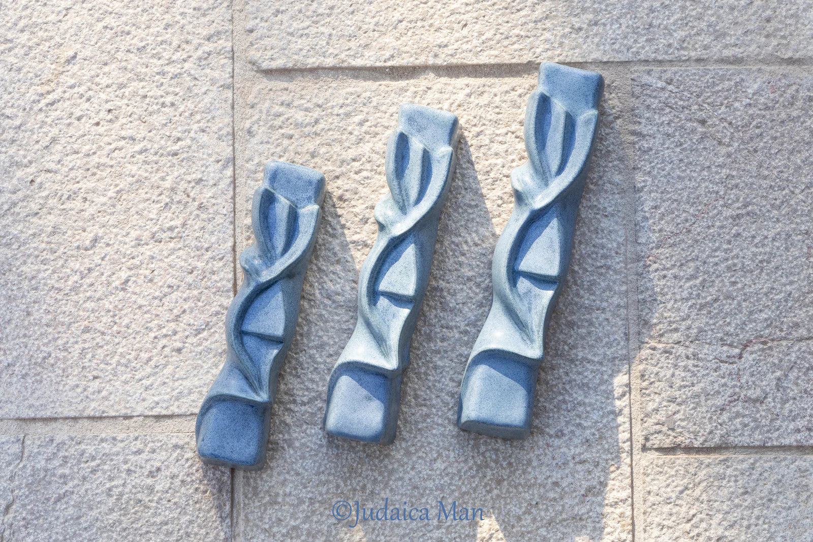 Ceramic mezuzah "Shema" Blue stone color 3 sizes