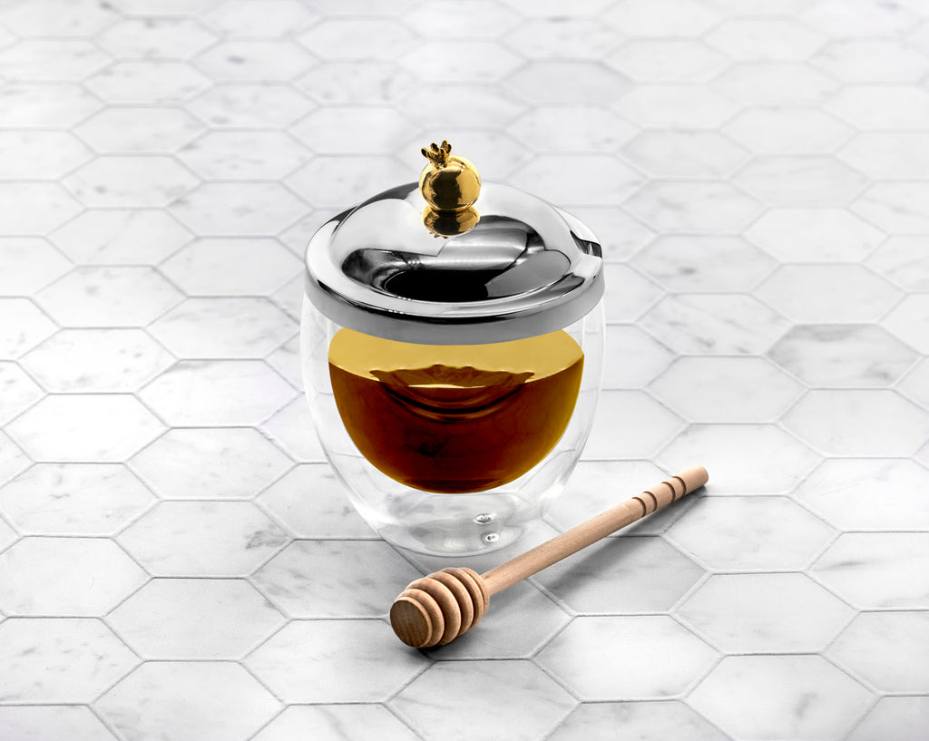 Double Wall Honey Dish - Pomeg