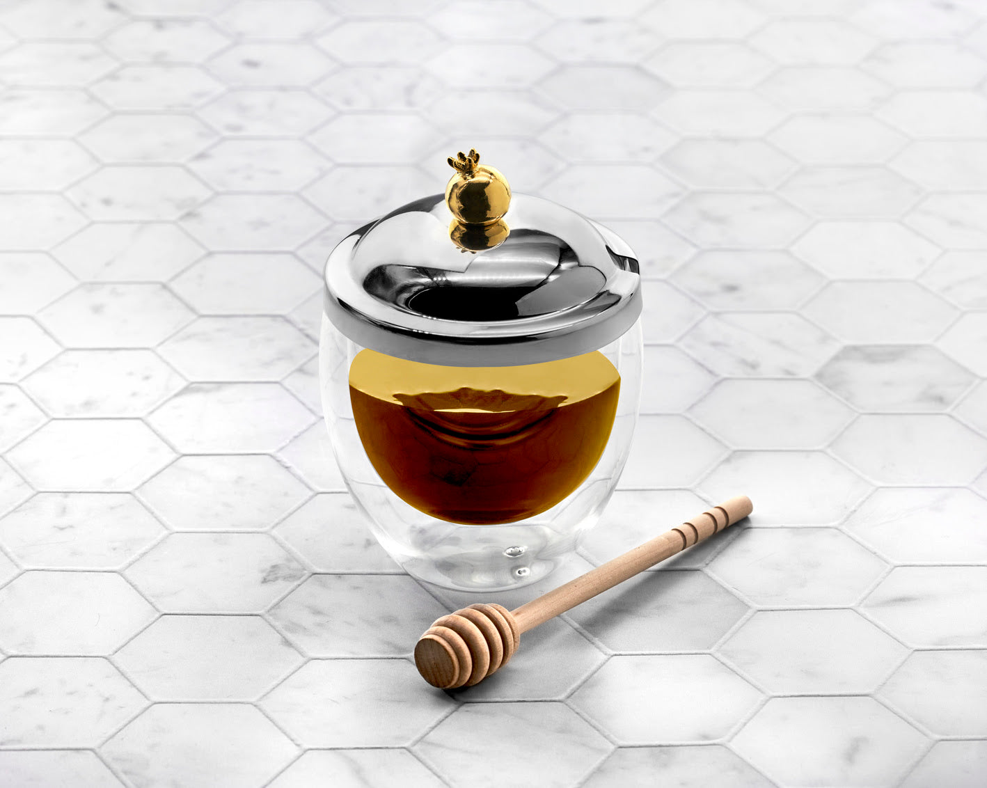 Double Wall Honey Dish - Pomeg