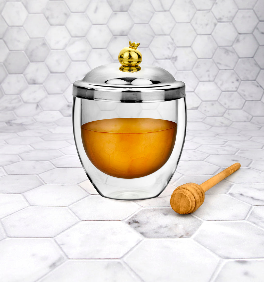 Double Wall Honey Dish - Pomeg