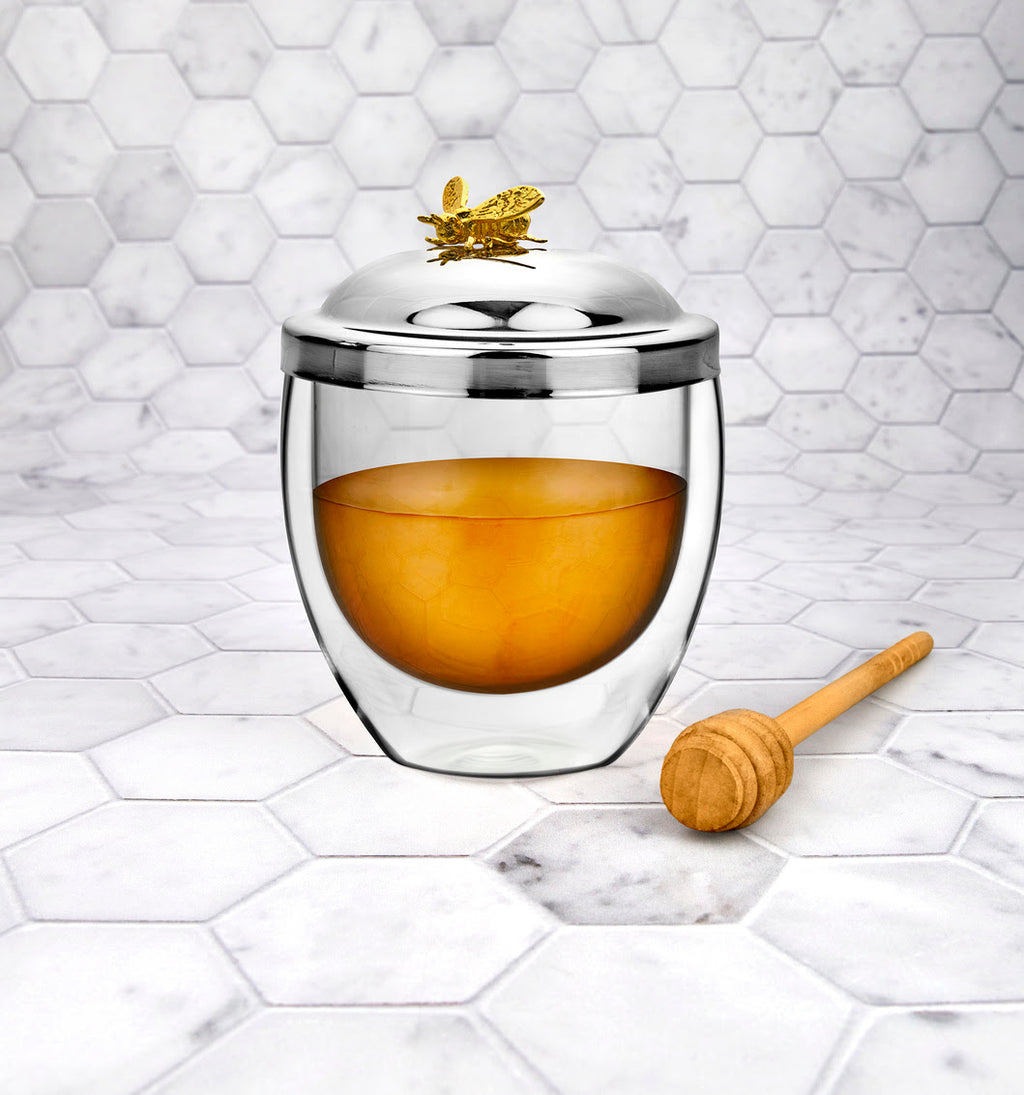Double Wall Honey Dish - Bee