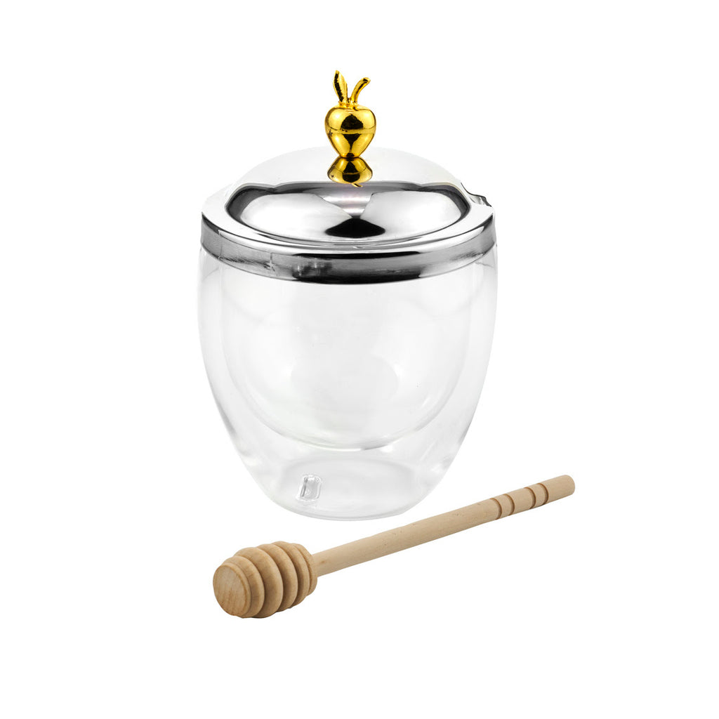 Double Wall Honey Dish - Apple