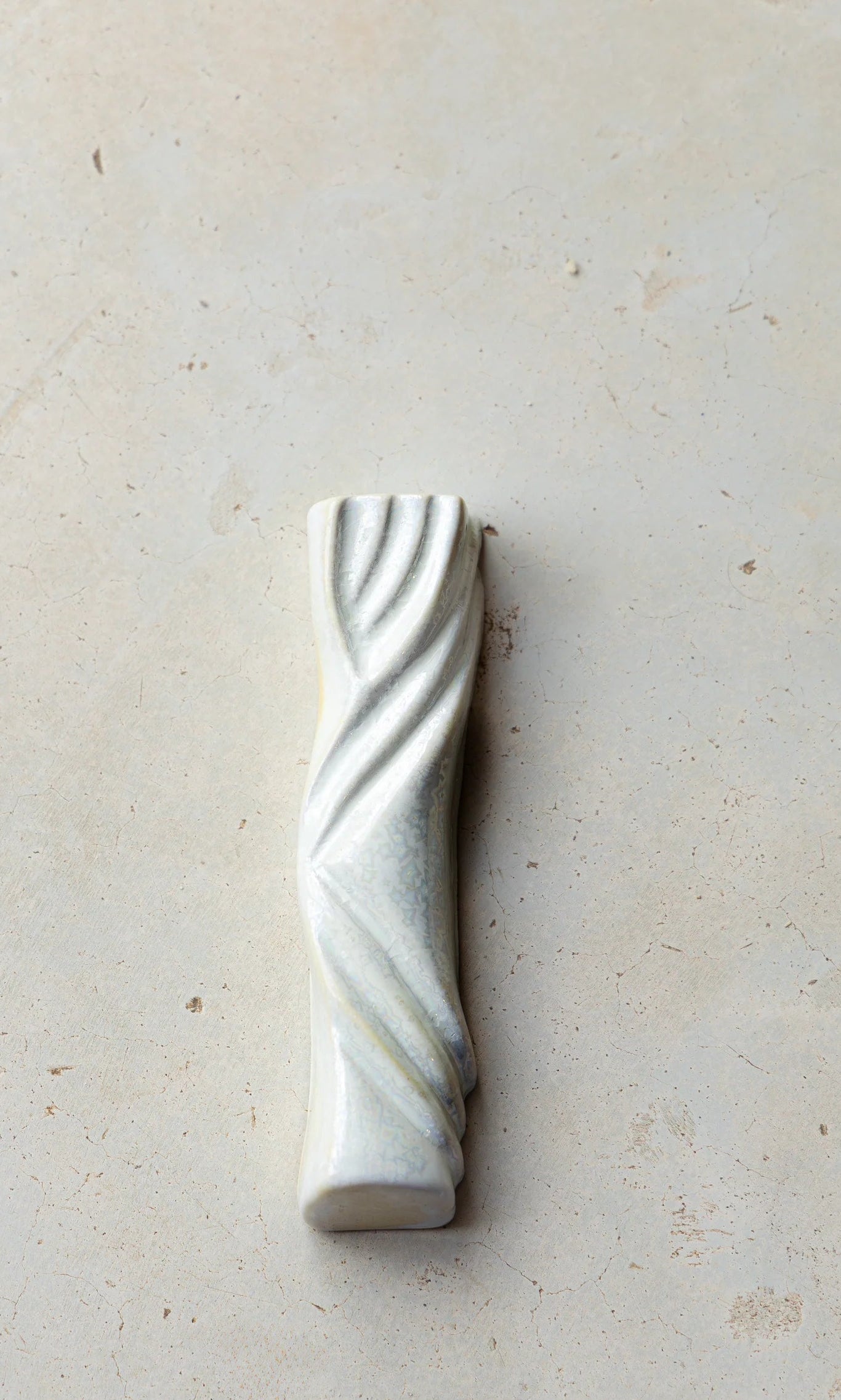 Ceramic mezuzah case "Kalah- Bride" pearl color