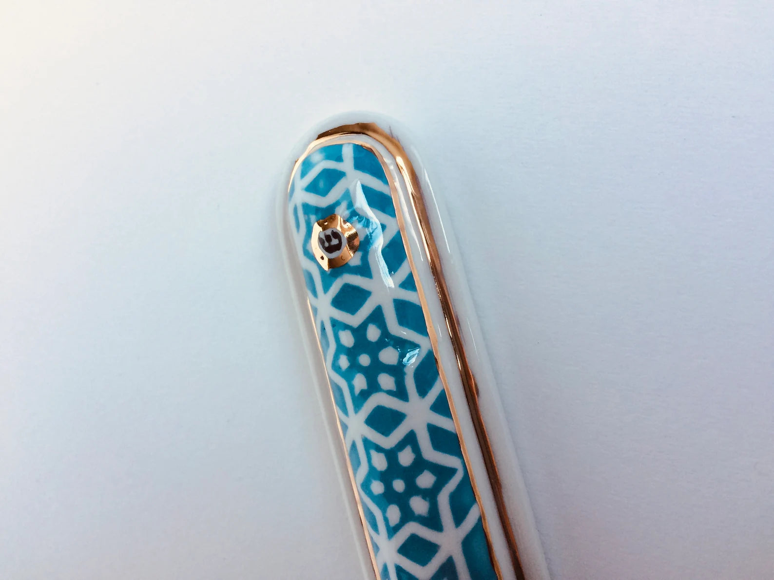 Blue Porcelain Mezuzah