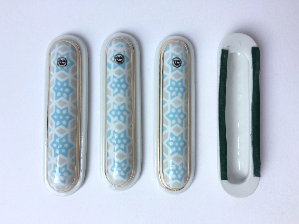Light Blue Porcelain Mezuzah