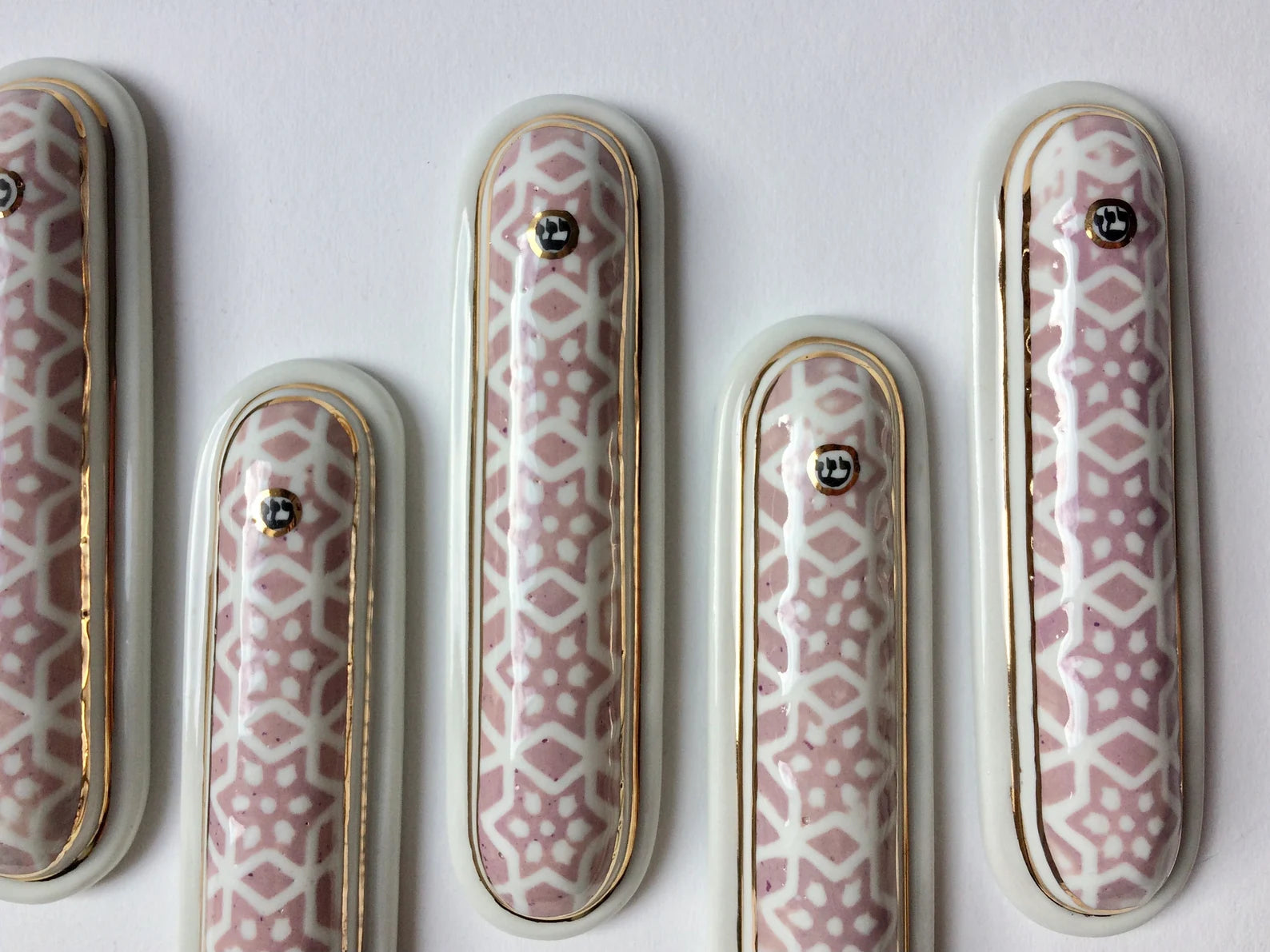 Pink Porcelain Mezuzah