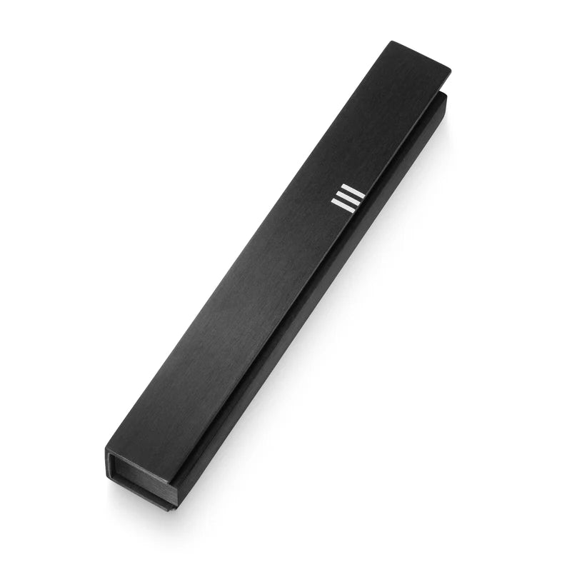 Brushed Aluminum Mezuzah Case Envelope Style - Black