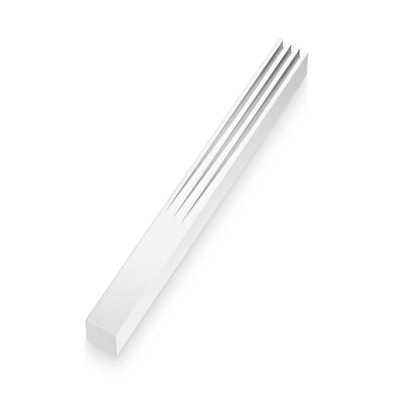 Anodized Aluminum Modern Mezuzah Case with Grooves White