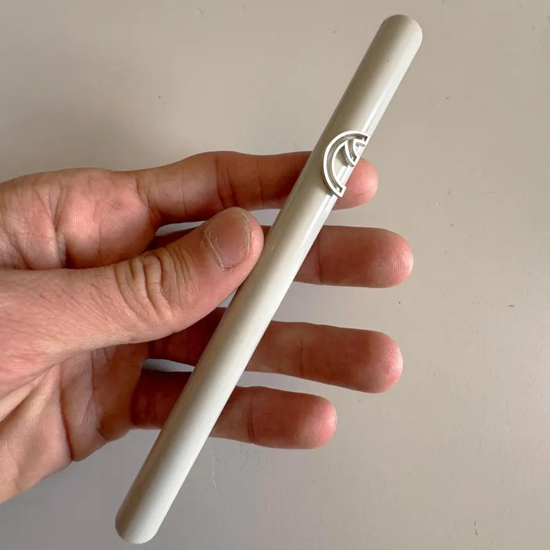 Minimalist Mezuzah Geometric Shin - Gray