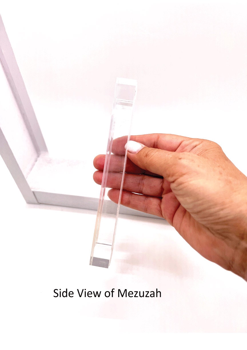 Peace Love Happiness Mezuzah - Personalized Acrylic Mezuzah