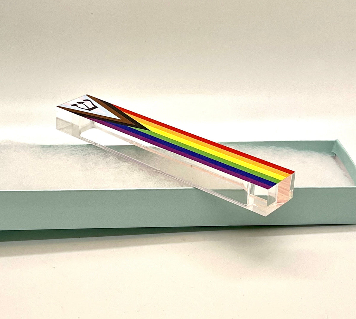 Rainbow Pride Mezuzah - Acrylic Mezuzah Case