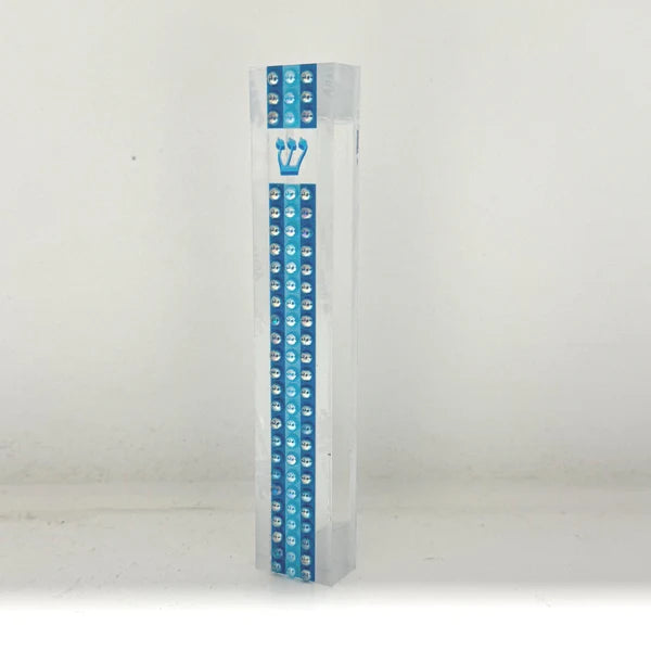 Blue Stripe Embellished Acrylic Mezuzah
