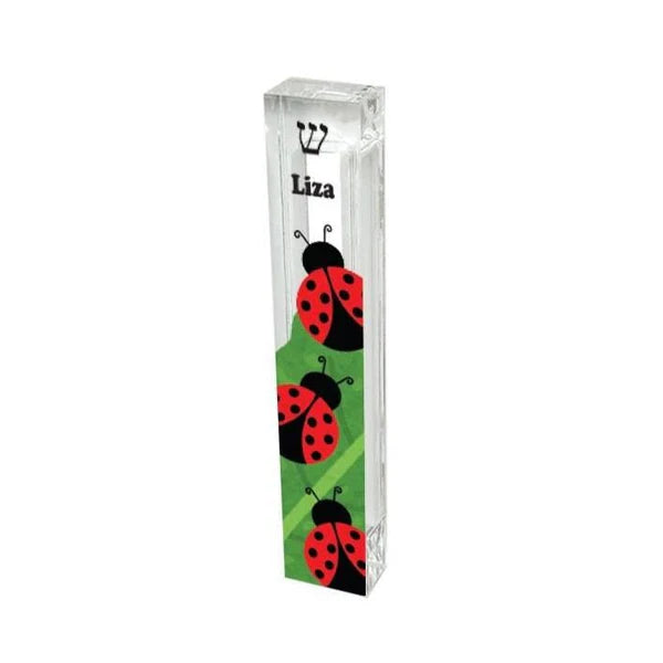 Ladybug Mezuzah - Personalized Acrylic Mezuzah with or without name